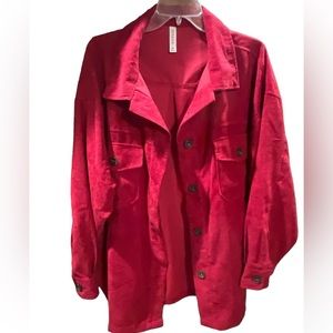Zenana Red Shacket Size 1X